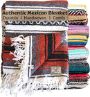 Del Mex Classic Mexican Blanket, Large Authentic Woven Falsa Throw (70"x50"), Artisan Southwest Décor for Beach, Yoga, Outdoors (Terracotta) by CozyNest Decor