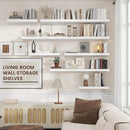 Floating Shelves for Wall, 2 Large Wall Mounted Shelves with Invisible Brackets, Long Wood Floating Wall Shelf Shelves for Living Room, Bedroom, Kitchen, (White, 36" W x 9" D x 1.5" H) by TinyTreasures Baby Boutique