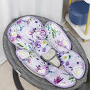 2 in 1 Infant Car Seat Insert, Car Seat Head Support Baby Girls Boys, Soft Newborn Carseat Insert Cushion, Perfect for Carseats, Strollers, Swings (Purple Flower) by TinyTreasures Baby Boutique