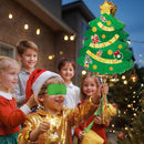 Wernsai Christmas Piata Large Pull String with Blindfold Bat - Cute Tree Design for Christmas Party Games - Green, 16.5' x 12.4' by TinyTreasures Baby Boutique