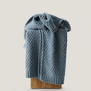 Chunky Chenille Knit Throw Blanket for Couch, Soft Luxurious Moss Stitch Blankets for Bed, Cozy Decorative Farmhouse Knitted Throws for Sofa, Stormy Blue, 50" x 60" by CozyNest Decor