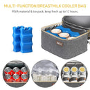 NCVI Breastmilk Cooler Bag with 2 Ice Pack, Breast Pump Bag with Cooler Fits 6 Bottles, Double Layer Breast Milk Baby Bottle Cooler Bag, for Travel, Nursing Mom Daycare, Work, Picnic (Grey) by TinyTreasures Baby Boutique