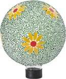 Gazing Ball 8 Inch Flower Glass Mosaic Garden Globe Outdoor Gazing Globe Yard Ornament for Garden Yard Home Lawn Outdoor Decoration Gift for Women (Not Solar Powered) by CozyNest Decor