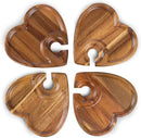 PICNIC TIME Toscana Heart-Shaped Wine Appetizer Trays by CozyNest Decor