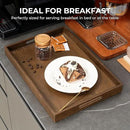 Axeman Wooden Serving Tray with Wood Handles|Ottoman Tray for Breakfast, Bed, Couch|17x12in Ash Wood Coffee Table Trays|Food Drinks Decorative Storage Boards for Ottoman Kitchen, Walnut by CozyNest Decor