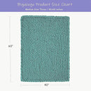 Bigacogo Chunky Knit Throw Blanket for Couch, 40x60 inches, 100% Hand Knitted with Thick Jumbo Chenille Yarn, Cozy Soft Large Rope Knot Cable Crochet Blankets for Sofa Bed Living Room, Light Teal by CozyNest Decor