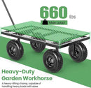 Homdox 660LB Garden Cart on Wheels, Heavy Duty Yard Wagon with 180° Rotating Handle, Mesh Foldable Garden Wagon Outdoor Utility Carts for Camping, Sports, Garden, Beach, Farm, Fishing, Black by GreenHaven Gardens
