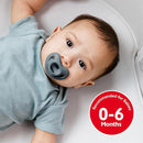 NUK 100% Silicone Comfy Orthodontic Pacifiers, 0-6 Months, Blue Fashion, Timeless Collection, 5 Count by TinyTreasures Baby Boutique