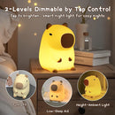 Cute Capybara Night Light, LED Squishy Novelty Animal Night Lamp,2 Levels Dimmable/Timer Nursery Nightlight for Kids, Rechargeable Touch Bedside Lamp, Bedroom/Dorm Decor, Baby Boys Girls Gifts by TinyTreasures Baby Boutique