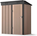 Gizoon 5' x 3' Outdoor Storage Shed with Singe Lockable Door,Galvanized Metal Shed with Air Vent Suitable for The Garden,Tiny House Storage Sheds Outdoor for Backyard Patio Lawn-Brown by GreenHaven Gardens