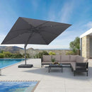 PURPLE LEAF 9' X 12' Left-right Tilting Outdoor Patio Umbrella Swivel Offset Cantilever Heavy Duty Rectangle Aluminum Umbrella with UV Resistant for Deck Pool Patio Backyard, Graphite Grey by GreenHaven Gardens