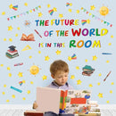 Colorful Inspirational Quote Wall Decals,The Future of The World is in This Room Stickers,Positive Classroom Wall Decals,Motivational Window Sticker for Classroom School Room Playroom Nursery by CozyNest Decor