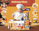 Kids Kitchen Food PlaySet - Simulated BBQ Fast Food Store Toy with Cash Register, Includes Color-Changing Food Sound and Light Effects, Suitable Birthday Gift for Boys and Girls Aged 3-5 by TinyTreasures Baby Boutique