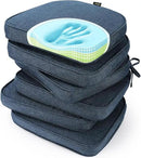 SUNROX Gel Memory Foam Chair Cushions, FadeShield Water-, Stain-Resistant Durable Reversible Seat Cushion Pads with Ties for Indoor/Outdoor Kitchen Dining Office, 17"x16", Set of 6, Heather Indigo by GreenHaven Gardens
