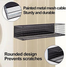 Magnetic Basket, Magnetic Shelf for Fridge,Magnetic Spice Rack Wire Mesh Magnetic organizer Holder Accessories for Office Kitchen Classroom Storage, Black-High, 13.77" x 5.11" x3.26" by CozyNest Decor