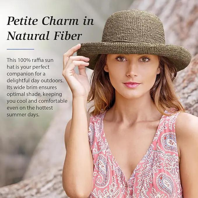 Wallaroo Hat Company – Women’s Petite Catalina Sun Hat – Wide Brim, Natural Fiber, Adjustable Sizing for Smaller Crown Sizes, photo 3 of 9