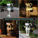 Solar Outdoor Garden Statues Light,Cat Figurines with Cute Birds Garden Sculpture Decor, Unique Christmas Gifts for Women, Men or Daughter, Housewarming Gifts and Yard Decoration by GreenHaven Gardens