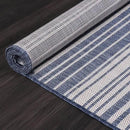 Stripe Outdoor Rug 5x7 Washable Outside Carpet for Indoor Patio Porch Waterproof Easy Cleaning Non Shedding Area Rugs Blue 5 x 7 by CozyNest Decor