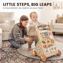 Tiny Land Wooden Baby Walker, Adjustable Speed Baby Push Walker for Boys and Girls, Montessori Activity Center Push Toy for Kids Development (Morandi) by TinyTreasures Baby Boutique