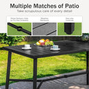 PHI VILLA 7 Piece Patio Bar Dining Set, Bar Height Outdoor Table and Chairs with 6 Swivel Bar Stools (Padded Textilene) & Large Rectangle Metal Table for Deck, Garden and Yard by CozyNest Decor