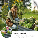 KING BIRD Raised Garden Bed with Wall Trellis Galvanized Planter Garden Box Outdoor for Gardening, Climbing Vegetables, Flowers 5.9x2.95x0.98 Ft, Dark Grey by GreenHaven Gardens