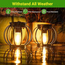 KOOPER Solar Lanterns Outdoor Waterproof, Upgraded Metal Hanging Solar Lights Outdoor Lanterns, Brighter Auto On/Off Outdoor Hanging Lantern for Yard Patio Pathway Porch Garden Decor 2 Pack by CozyNest Decor