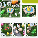120 Pcs Fairy Garden Accessories, Micro Landscape Ornaments Kit, Mini Resin Animals with Fairy Tiny House for Home Outdoor and Plant House Decor by CozyNest Decor