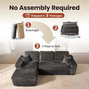 ovios 105” Modular Sectional Sofa with Thicken Seat Cushion, Cloud Couch with Deep Seat, Modern L-Shape Sofas Couches with Chaise,Upholstered Couches for Living Room Bedroom,Grey by CozyNest Decor