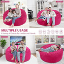 5FT Bean Bag Chair, Large Bean Bag Chairs with Memory Foam Filled, Fluffy Beanbag Sofa with Dutch Velvet Cover, Round BeanBag Chairs for Living Room, Playroom - Pink by TinyTreasures Baby Boutique