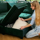 Belffin Modular Sectional Sleeper Sofa with Pull Out Bed U Shaped Sectional Sofa Couch with Storage Ottoman Velvet Covertible 7-Seater Sofa for Living Room Green by CozyNest Decor