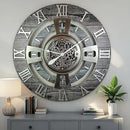 The Gears Clock Real Moving Gear Wall Clock England Line (Carbon Grey, 36 inches (90 cm)) by CozyNest Decor