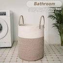 Large Woven Laundry Basket Hamper,100L Cotton Rope Storage Bin for Blankets,Toys and Clothes,Decorative Tall Nursery Hamper for Living Room,Baby Nursery,Bathroom and Bedroom,Brown by CozyNest Decor