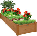 Best Choice Products 8x2ft Outdoor Wooden Raised Garden Bed Planter for Vegetables, Grass, Lawn, Yard - Acorn Brown by GreenHaven Gardens