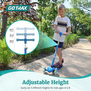 Gotrax KS1 Kids Kick Scooter, LED Lighted Wheels and 3 Adjustable Height Handlebars, Lean-to-Steer & Widen Anti-Slip Deck, 3 Wheel Scooter for Boys & Girls Ages 2-8 and up to 110 Lbs by TinyTreasures Baby Boutique