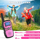 Wishouse Walkie Talkies for Kids Rechargeable with USB Charger 6000mAh Battery,Outdoor Camping Games with Flashlight Lanyard,Toys for Girls,Halloween Xmas Birthday Gift for Children 2 Pack Pink Purple by TinyTreasures Baby Boutique