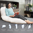 MOON PARK Pregnancy Pillows for Sleeping - U Shaped Full Body Maternity Pillow with Removable Cover - Support for Back, Legs, Belly, HIPS - 65 Inch - Ivory by TinyTreasures Baby Boutique