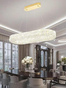 Modern Crystal Chandelier, Dia 40" Rectangular Chandelier for Dining Room,Gold Rectangle Crystal Ceiling Light Luxury Oval Chandeliers for Living Room Kitchen Island by CozyNest Decor