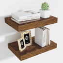 Fun Memories Wood Floating Shelves 16 Inch, 10 Inch Deep Shelves Wall Mount, Wall Shelves with Invisible Bracket, 16" Floating Shelves for Living Room Bathroom Bedroom, Rustic Brown, Set of 2 by CozyNest Decor