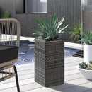 LEWIS&WAYNE Set of 2 Tall Planters for Outdoor Plants Handmade 24'' Wicker Tall Square Planter Box with Removable Liners Modern Planter for Indoor Outdoor Garden Patio Front Porch - Gray by GreenHaven Gardens