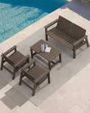 SERWALL HDPE Patio Coffee Table, Rectangle Outdoor Coffee Table, All Weather Patio Table for Deck, Pool, Balcony, Indoor or Outdoor Use, Coffee by CozyNest Decor