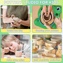 Pottery Wheel for Kids - Complete Pottery Painting Kit Arts and Crafts for Kids Ages 8-12 with 3 Pack Air Dry Clay Art Supplies Toys for Girls Boy Birthday Gift for 6 7 8 9 10 11 12+ by TinyTreasures Baby Boutique