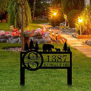 Personalized Custom Bear Wildlife Decor with Metal Stake - Address House Number Name Sign for Farmhouse, Yard, Camping by CozyNest Decor