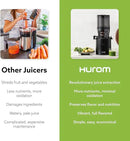 Hurom H320 Cold Press Juicer Machine, Easy to Clean Masticating Slow Juicer, Coarse Strainers, Self-Feeding, Hands Free, Family Size, Quiet Motor, Easy Assembly (Black) by CozyNest Decor