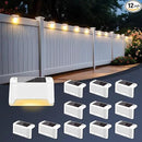 Solar Deck Lights Outdoor Waterproof 12Pack, Solar Powered Step Lights for Outside Stairs, Step, Fence, Yard, Patio, and Pathway(Warm White) by GreenHaven Gardens