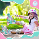 SULIFEEL Rainbow Unicorn Inline Skates for Girls Boys 4 Size Adjustable Light up Wheels Skates for Kids Beginner by TinyTreasures Baby Boutique