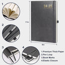 2024-2025 Planner - 2025 Planner Weekly and Monthly, Jul. 2024 - Jun. 2025, 8.5" x 11", Leather Cover Planner with Thick Paper, Back Pocket with Notes Pages - Grey by TinyTreasures Baby Boutique