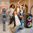 JYX Karaoke Machine with 2 Wireless Microphones for Adults, 8" Big Bluetooth Party Speaker with 500W Peak Power, PA System with LED Disco Light, Rolling Wheels and Trolley, Perfect for Outdoor Home by TinyTreasures Baby Boutique