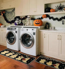 Halloween Kitchen Mat Set of 2, Pumpkin Ghost Bat Halloween Kitchen Decor, Halloween Rug for Floor, Indoor Spooky Home Decor with Non-Slip Backing,17 x 29 Inch & 17 x 47 Inch by CozyNest Decor