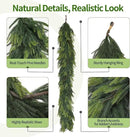 6FT Artificial Norfolk Pine Garland 2 Pack – Dense Green Christmas Garland, Real Touch Holiday Greenery for Front Door, Fireplace Mantel, Staircase, Indoor Outdoor Home Decoration by CozyNest Decor