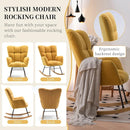 NIOIIKIT Nursery Rocking Chair Teddy Upholstered Glider Rocker Rocking Accent Chair Padded Seat with High Backrest Armchair Comfy Side Chair for Living Room Bedroom Offices (Yellow Teddy) by TinyTreasures Baby Boutique